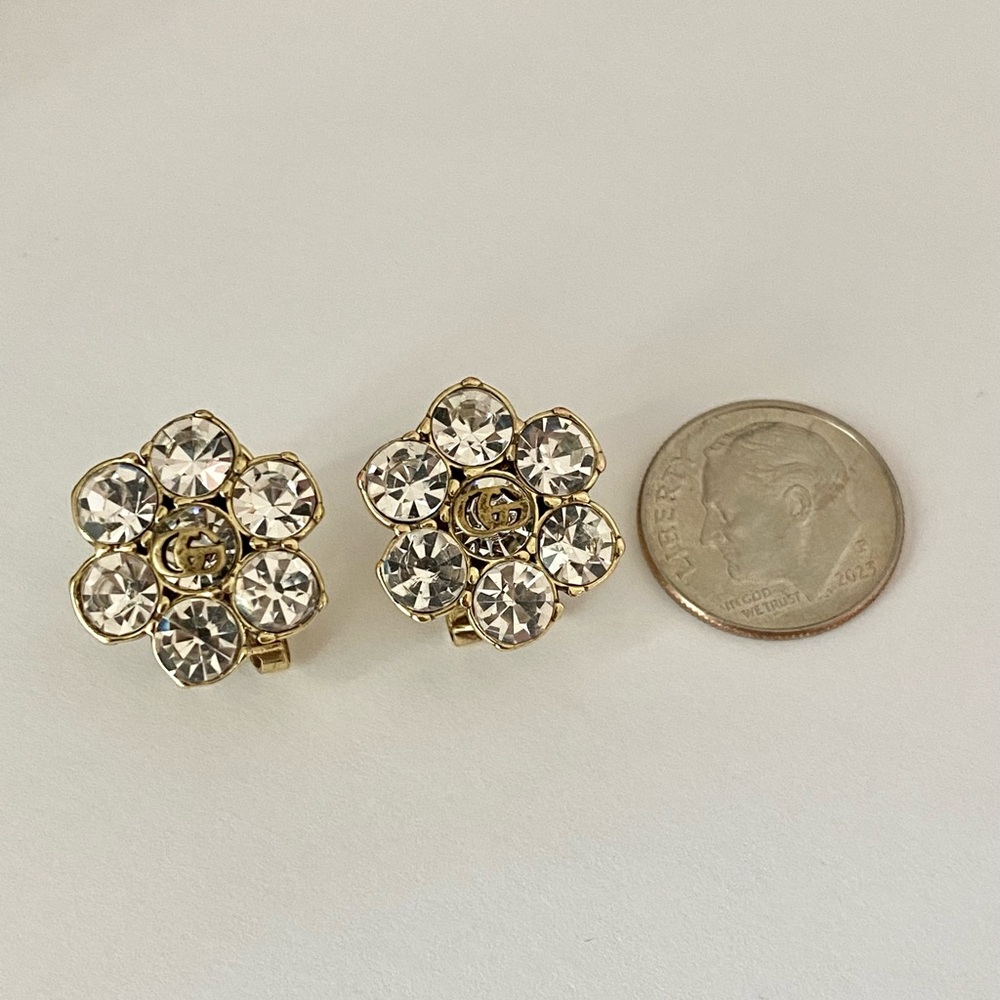 Gucci stunning crystal flower stud earrings. - Picture 11 of 11